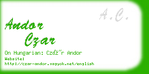 andor czar business card